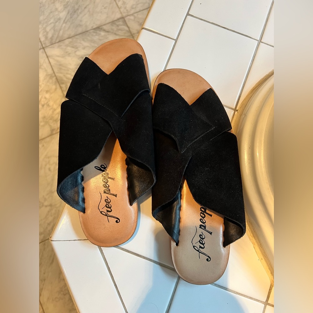Free People suede slip on sandals size 40